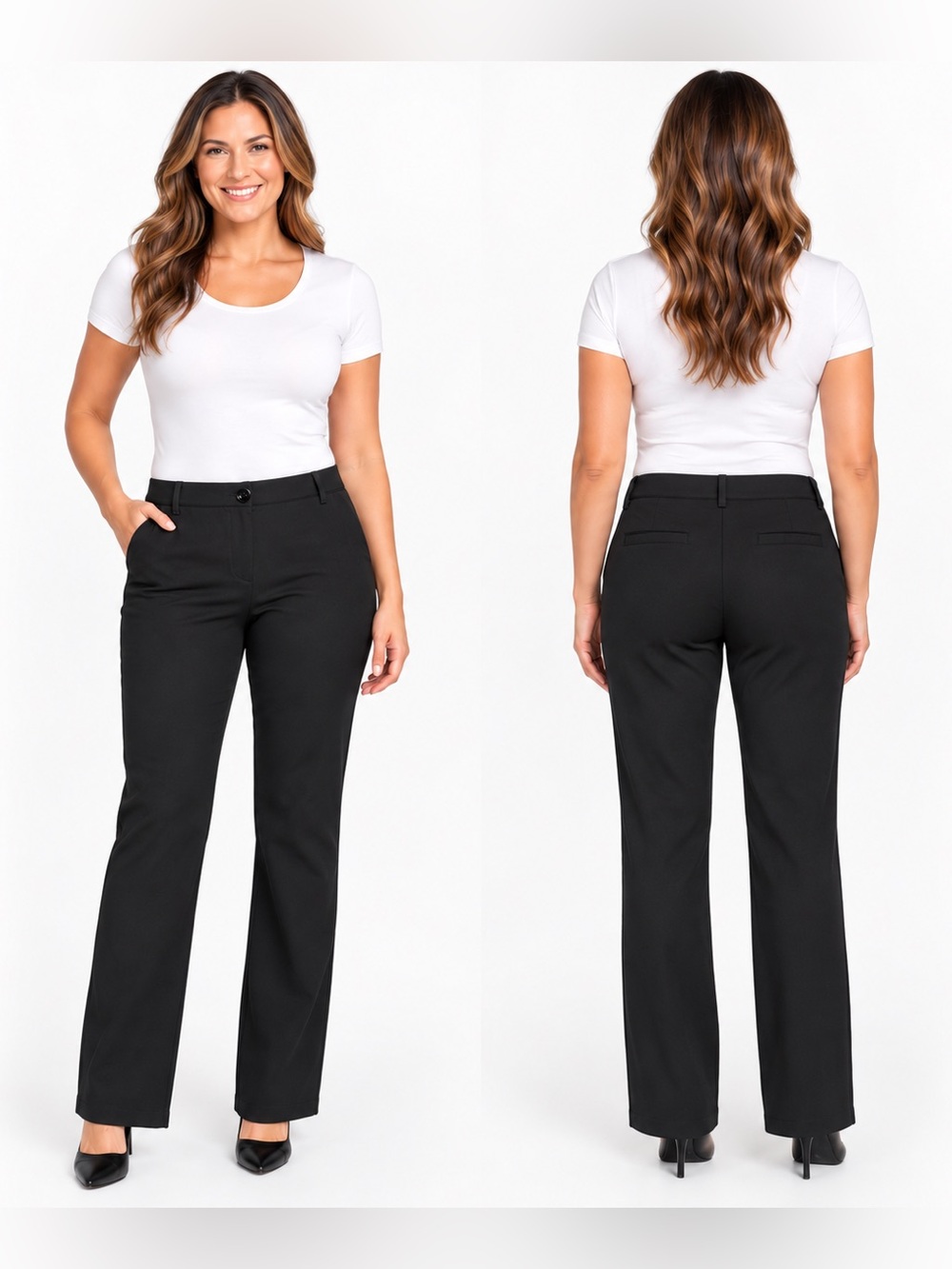 Betabrand Women’s Black Pull On Work Dress Pants Size L NWOT